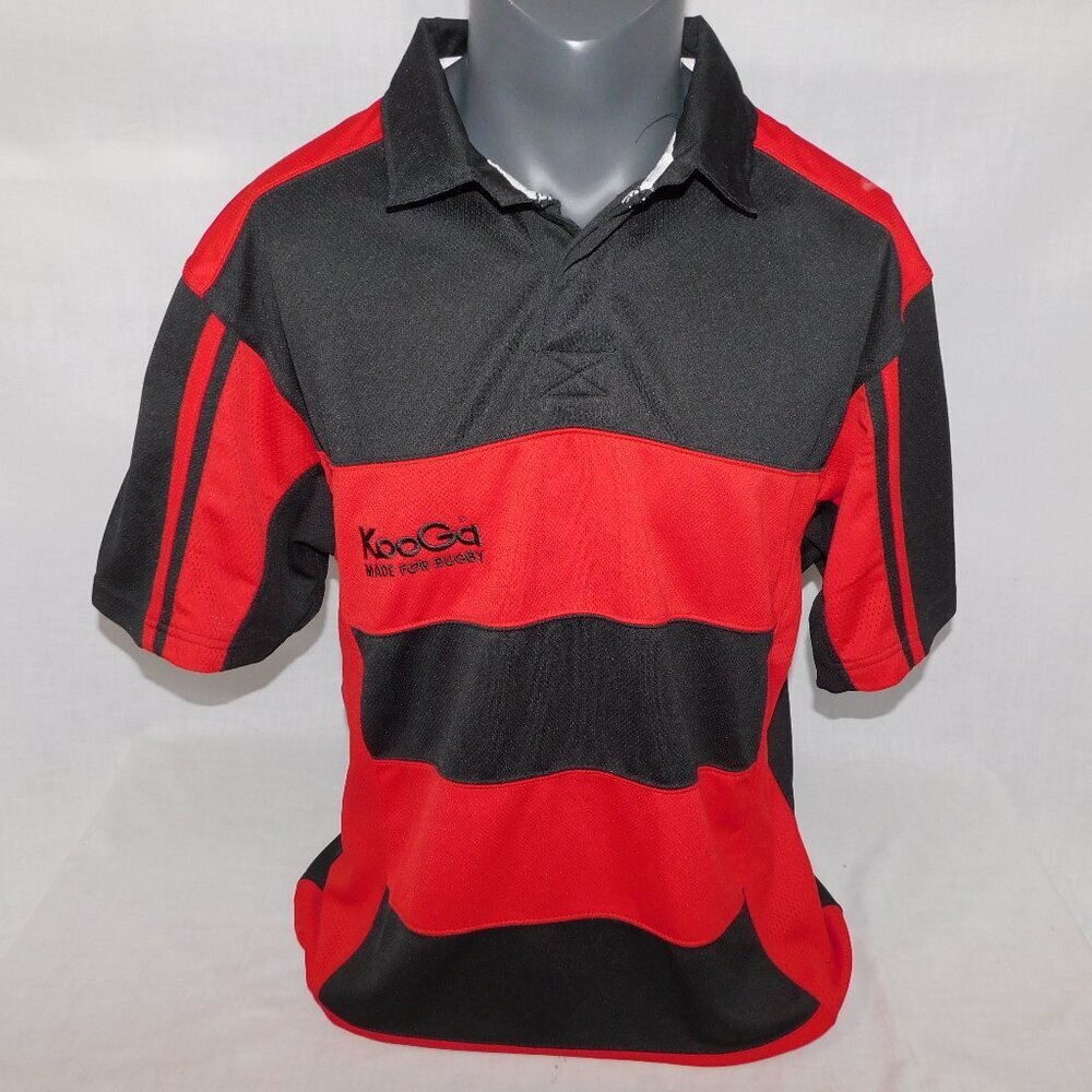 Kooga Made for Rugby Gear Red Black Rugby Jersey Shirt Polo Mens XL